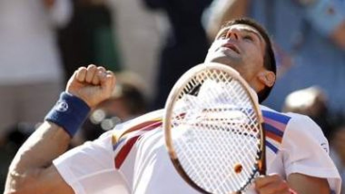 Novak Djokovic celebra la victoria conseguida frente a Gasquet en octavos de final.