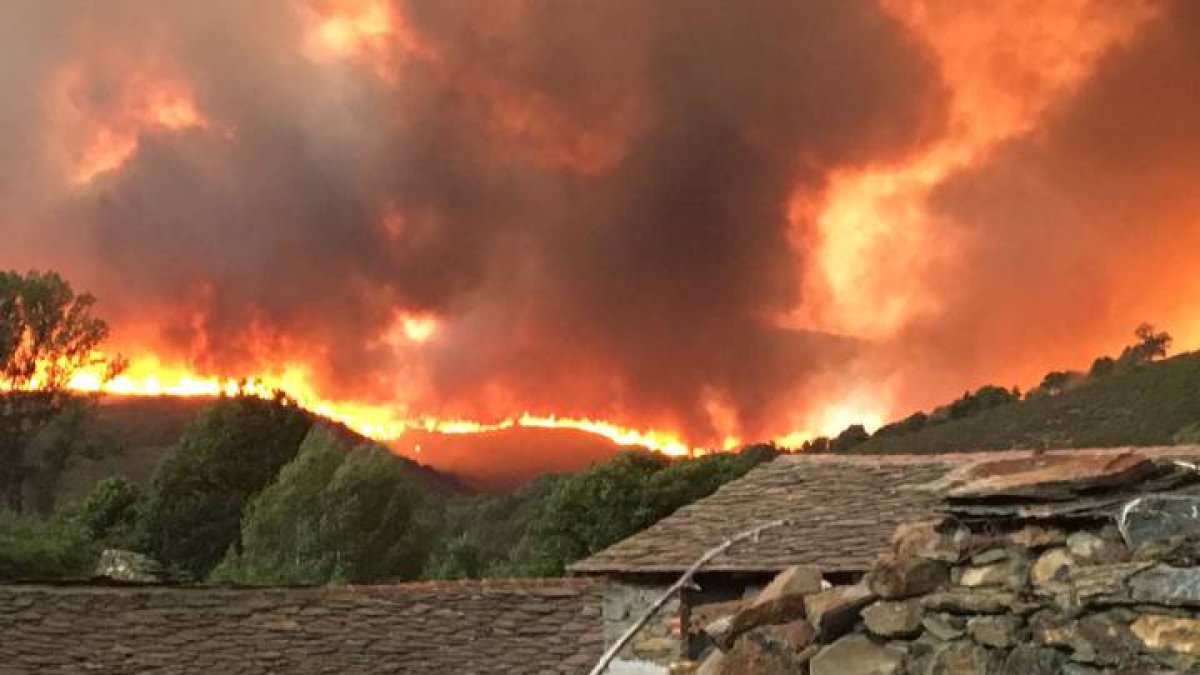 Imagen del incendio que asoló La Cabrera. RAMIRO