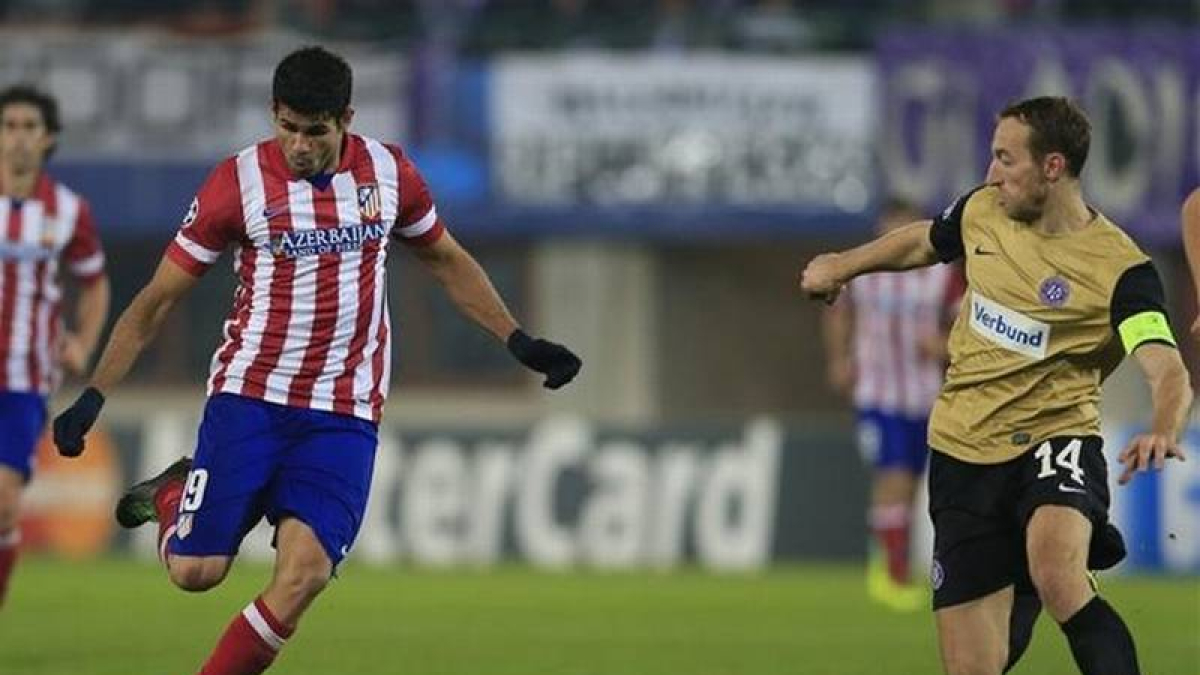 Diego Costa, durante el partido contra el Austria de Viena del martes pasado.
