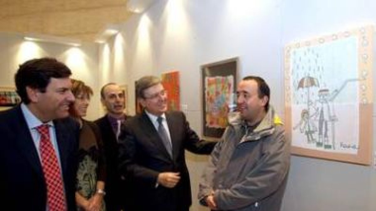 Fernández Santiago, Rafael Cabezón -de Autismo Burgos- junto a Mercedes Coloma y Fernández Carriedo.