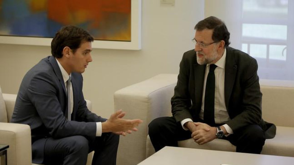 Mariano Rajoy y Albert Rivera, durante una reunión en la Moncloa.