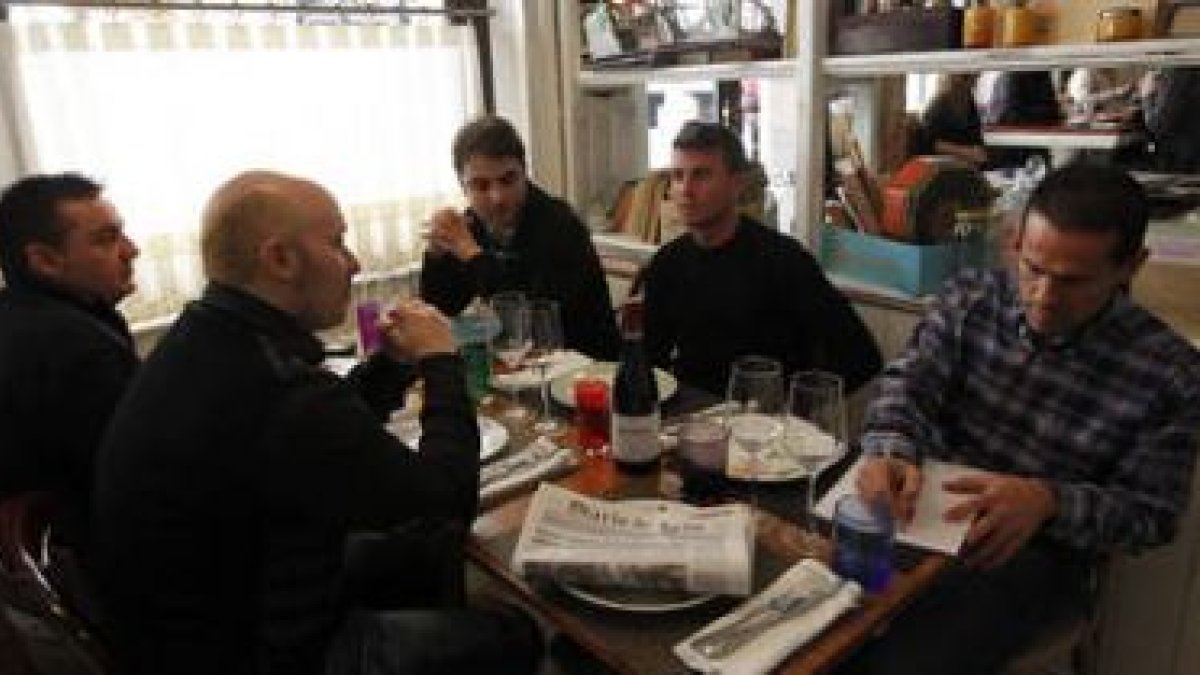 Miguel Ángel Tranca, Georgino Fernández, Sergio Cancelo Anuncibay, Santi Santos y Ángel Fraguas.