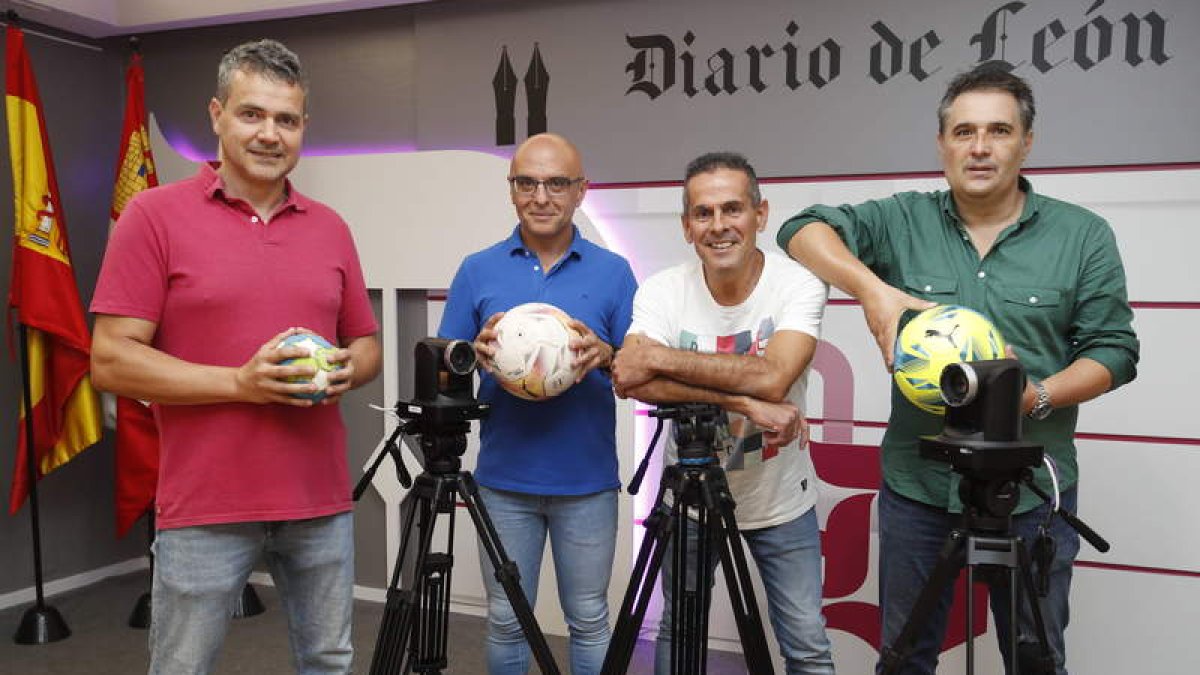 Raúl Castro, Jesús Rodríguez, Ángel Fraguas y Óscar Díez, en el Club de Prensa de Diario de León. RAMIRO