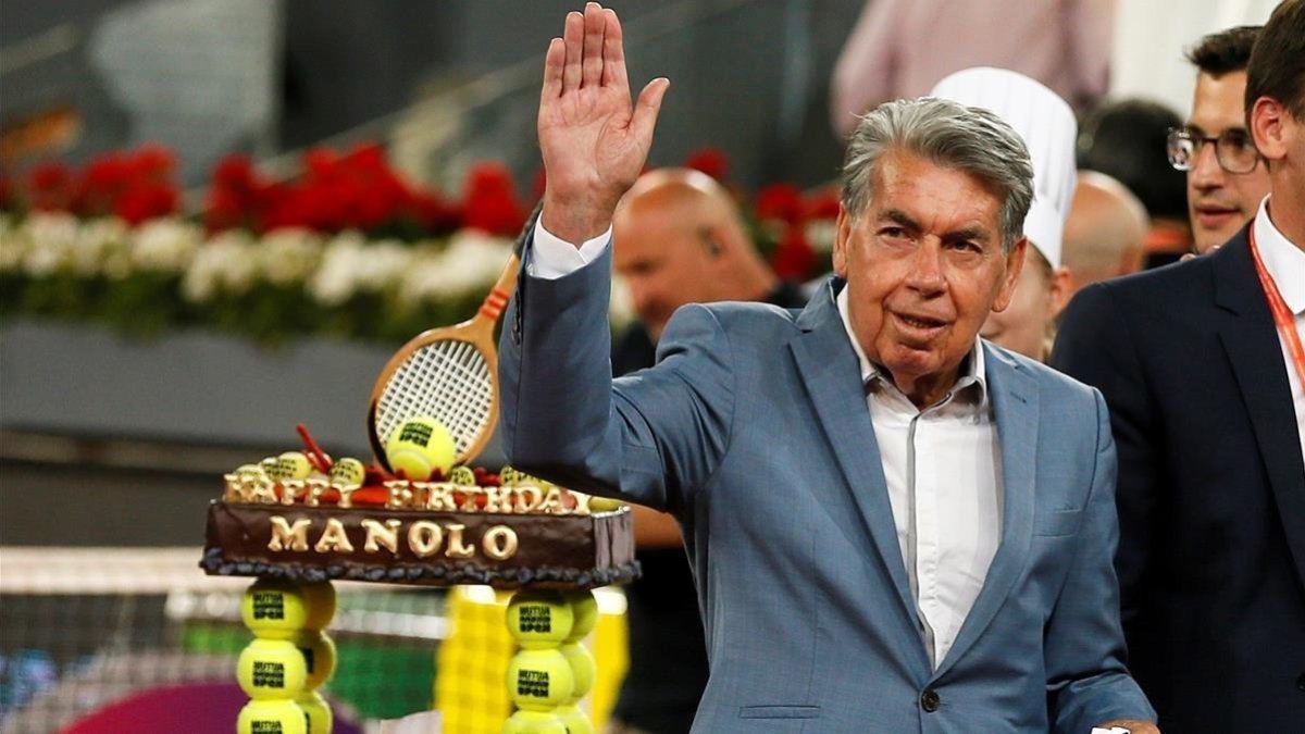 Manolo Santana, el pasado mes de mayo, en su 80º aniversario. /