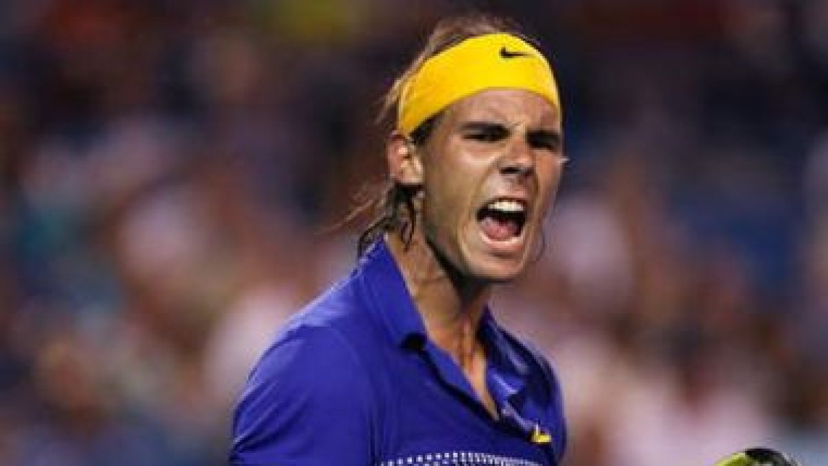 Rafa Nadal celebra su victoria sobre Tomas Berdych.