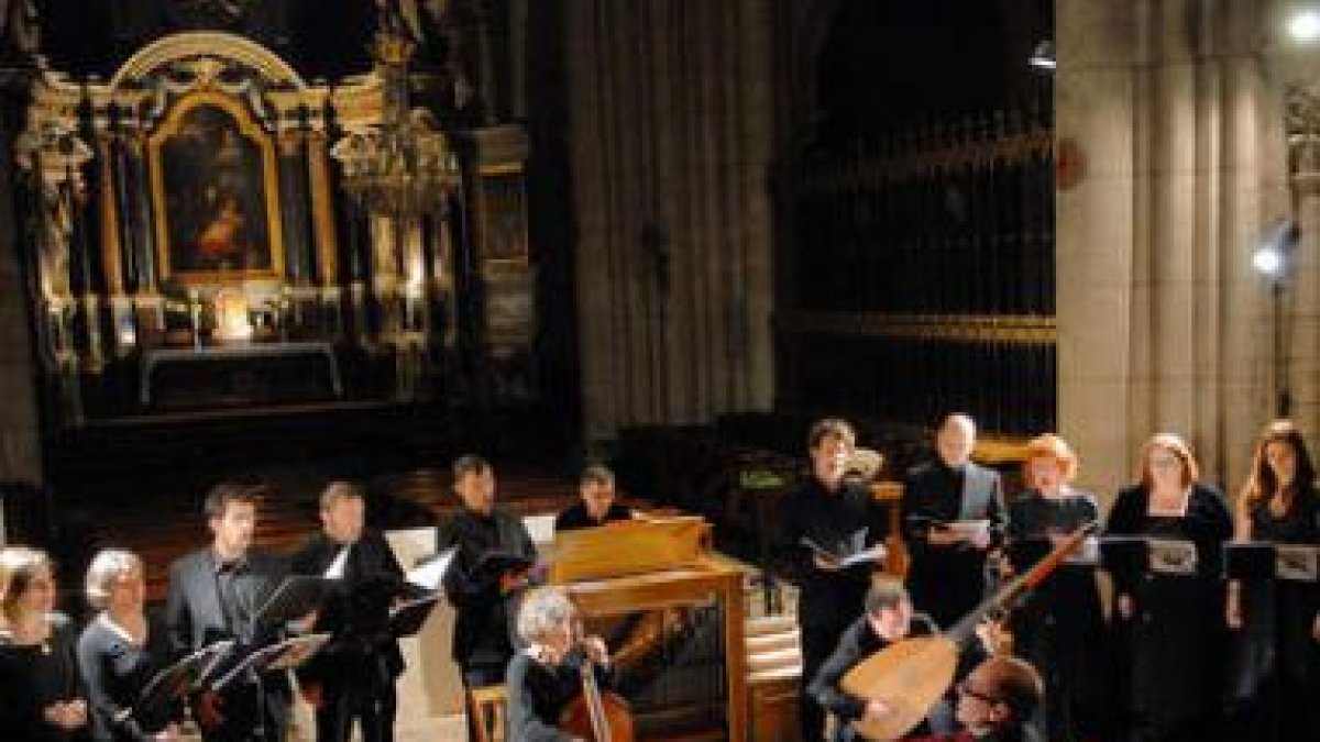 Imagen de los componentes de Ensemble Jacques Moderne que hoy actúa en la Catedral.