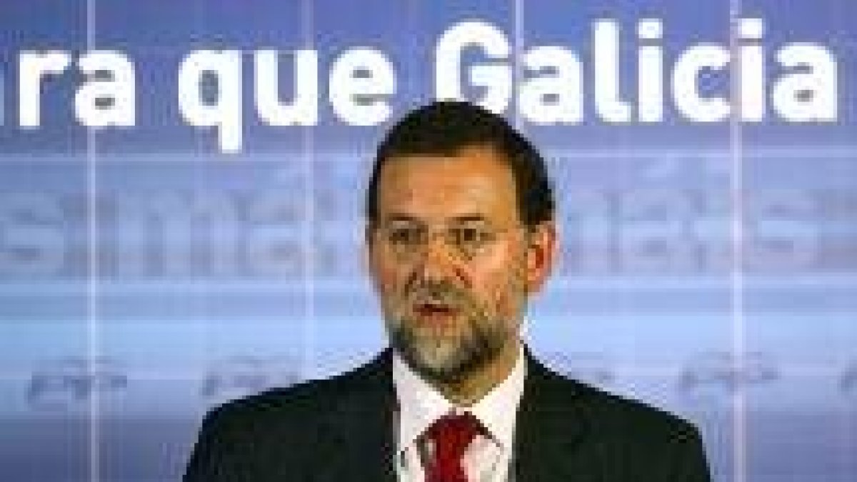 Mariano Rajoy al término del Comité Ejecutivo Nacional de su partido que se desarrolló ayer en Vigo