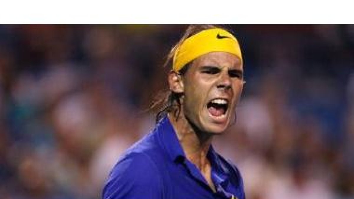 Nadal, durante el encuentro contra Mathieu.