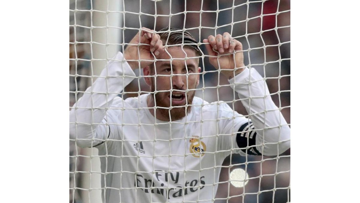 Sergio Ramos, durante el encuentro ante el Deportivo.