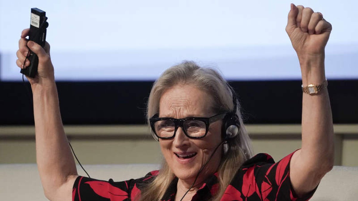 Meryl Streep, en su comparecencia ante los medios. DL