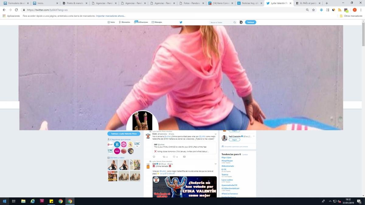 Twitter de Lidia Valentín en el que anuncuia la fecha en la que va a recoger la medalla de oro.