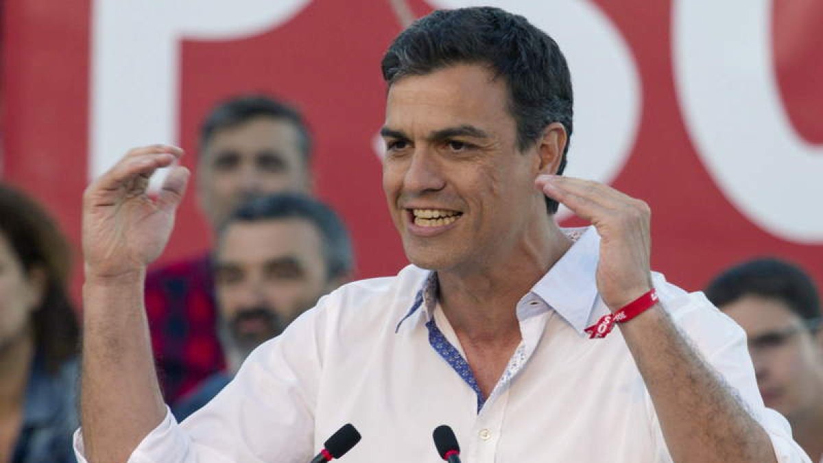Pedro Sánchez interviene en Palma de Mallorca.