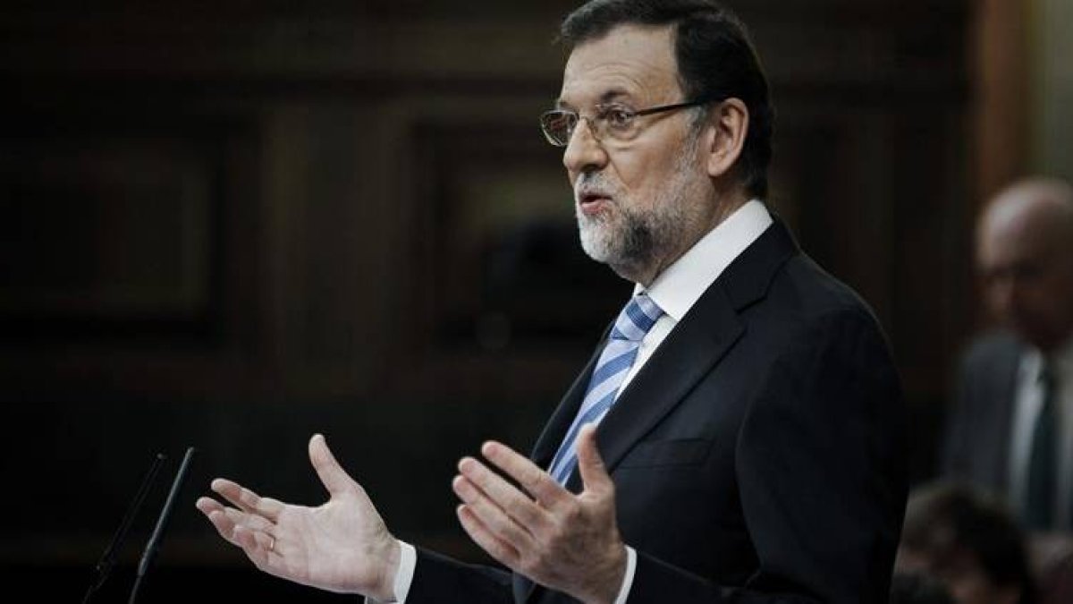 El presidente del Gobierno, Mariano Rajoy, durante su intervención en el debate sobre el estado de la nación.