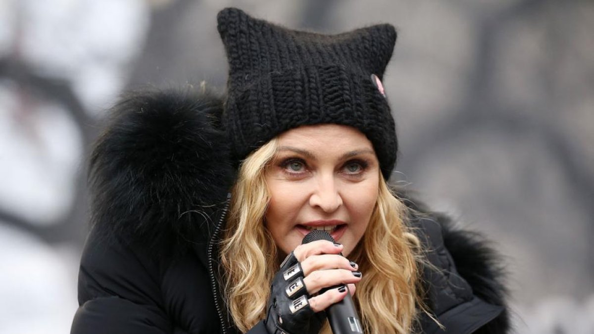Madonna, el día de la marcha de las mujeres en Washington.