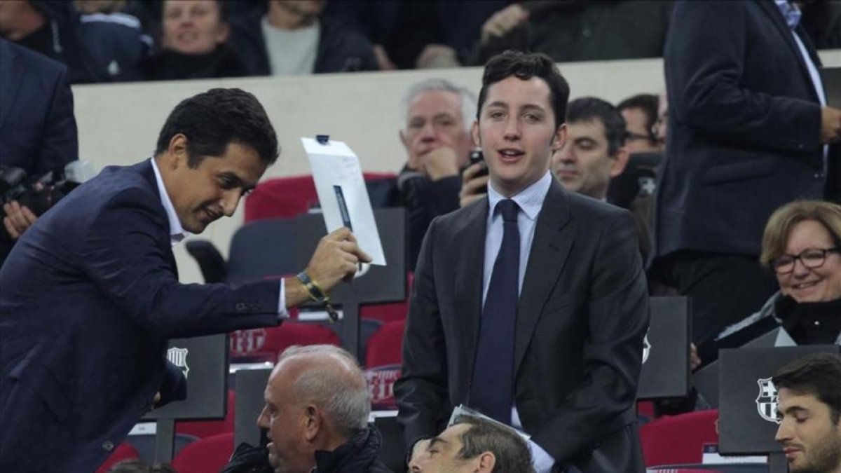 El Pequeño Nicolás, en el palco del Camp Nou.