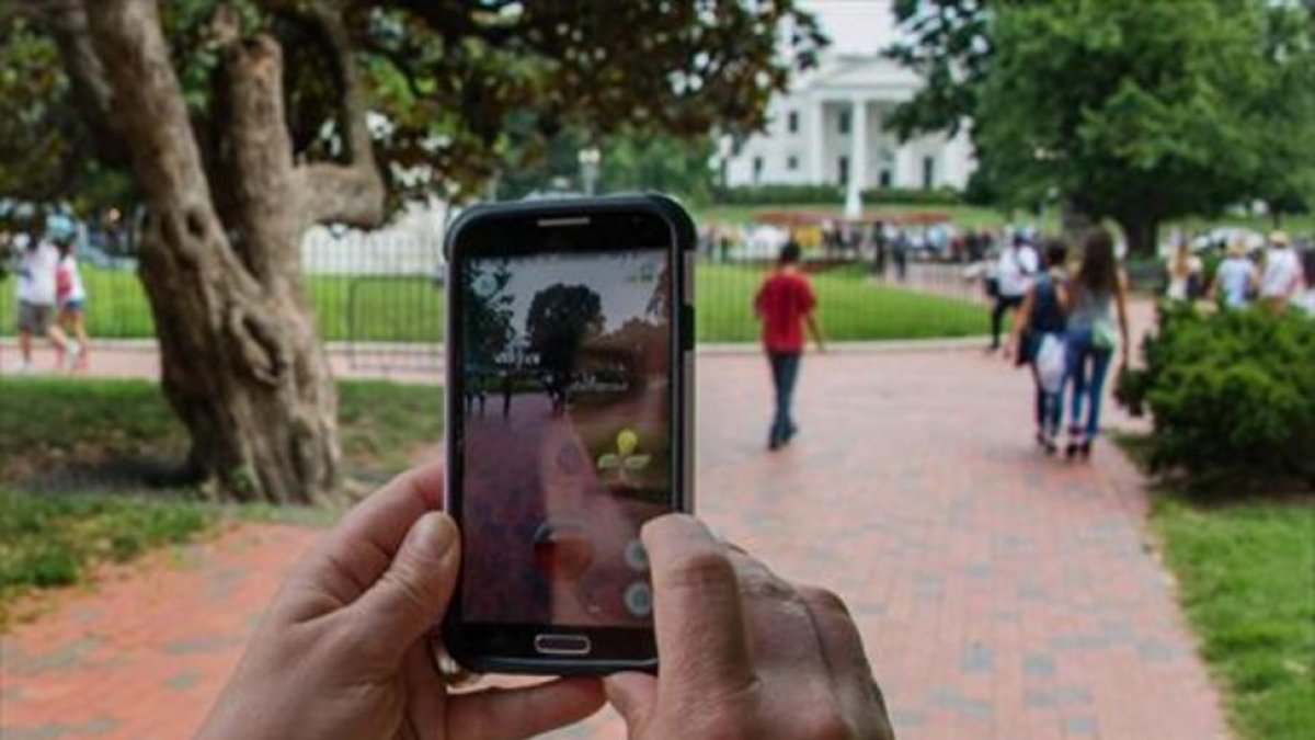 Pokémons en Lafayette Park (Washington).