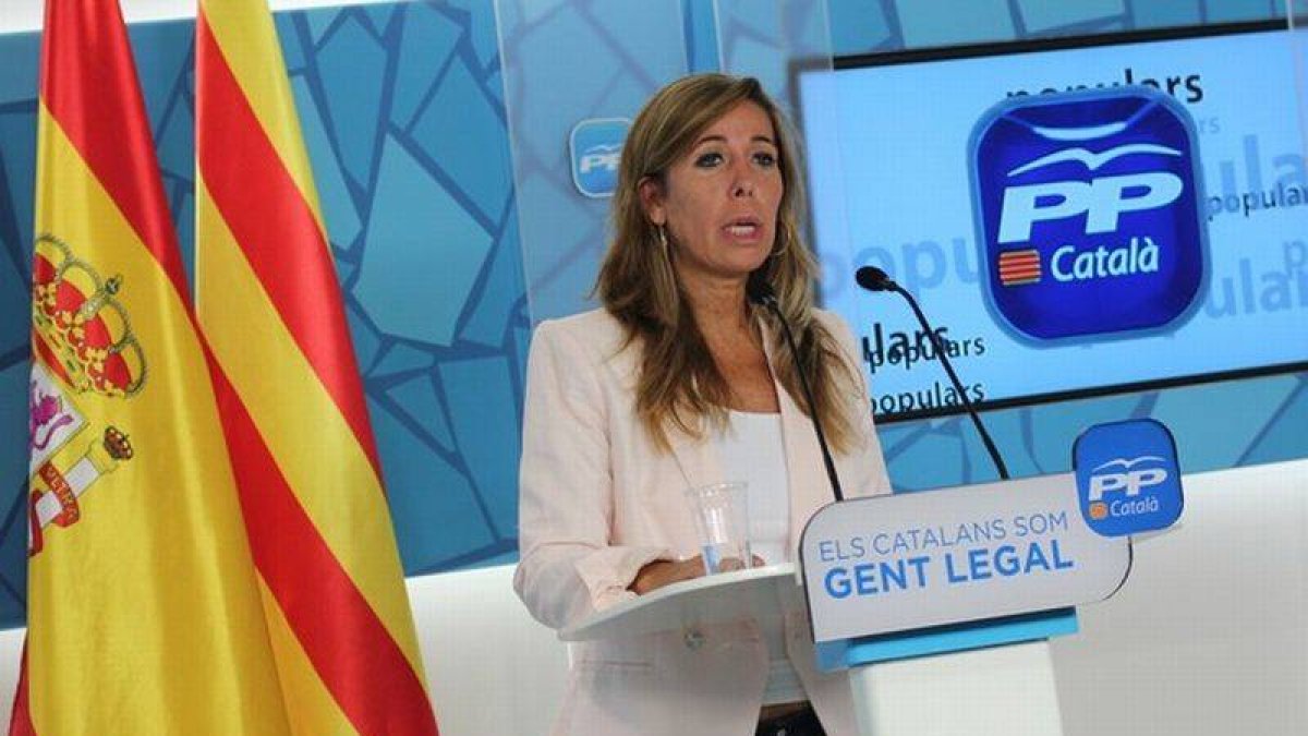 Alicia Sánchez-Camacho, en la sede del PPC.
