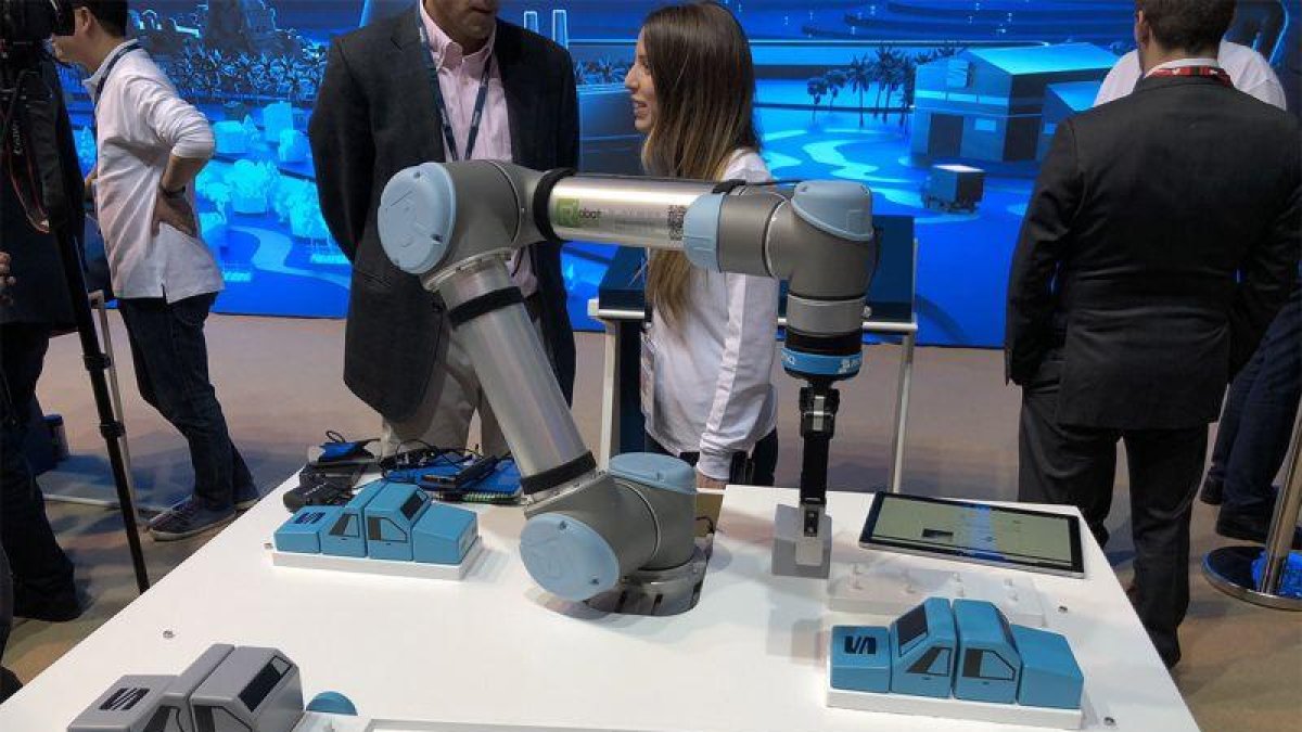 Demostración de 5 en el estand de Telefónica.