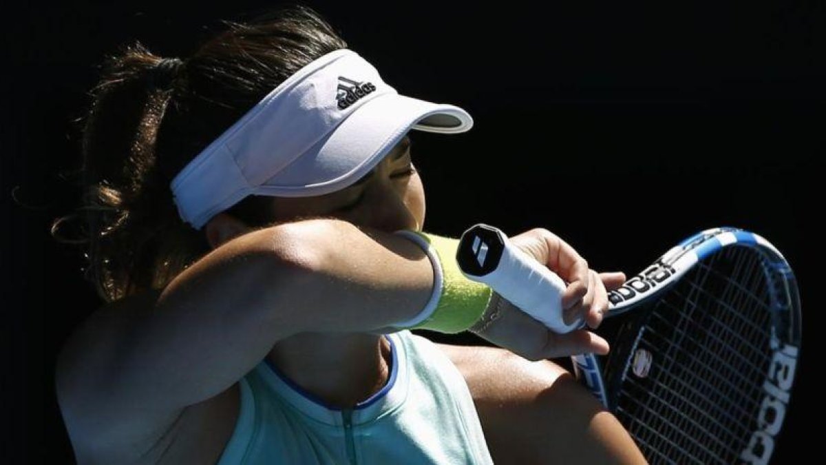 Muguruza, durante el partido ante Vandeweghe.