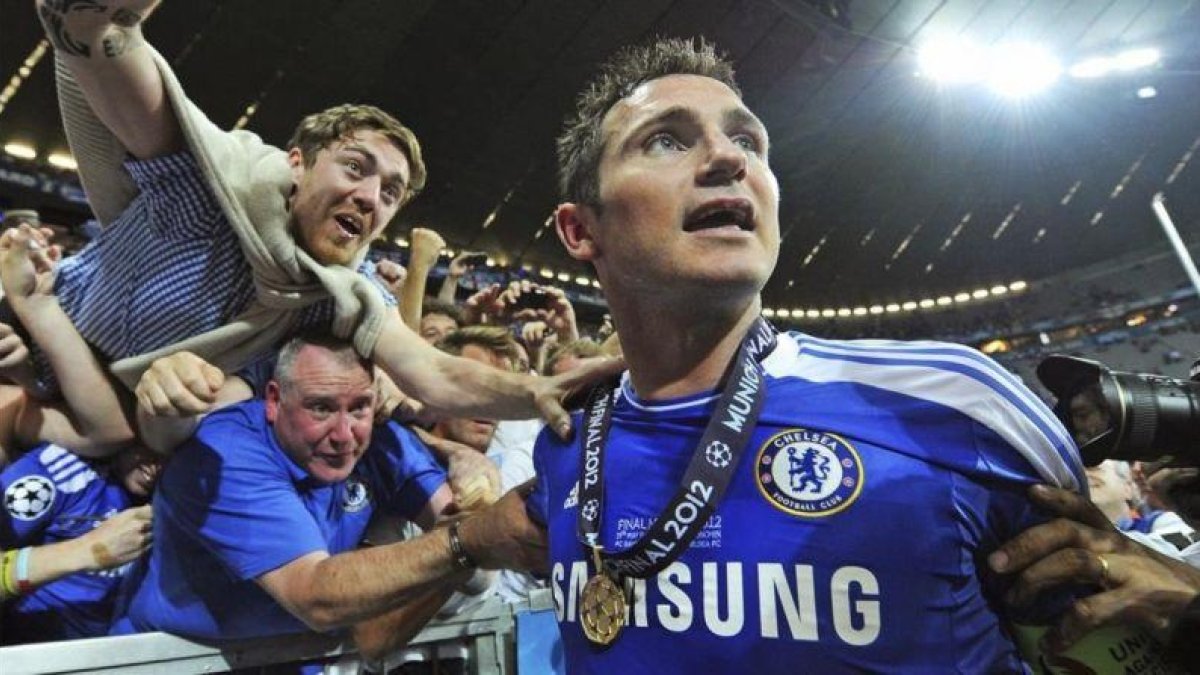 Lampard, en mayo del 2012, cuando ganó la Champions con el Chelsea ante el Bayern.