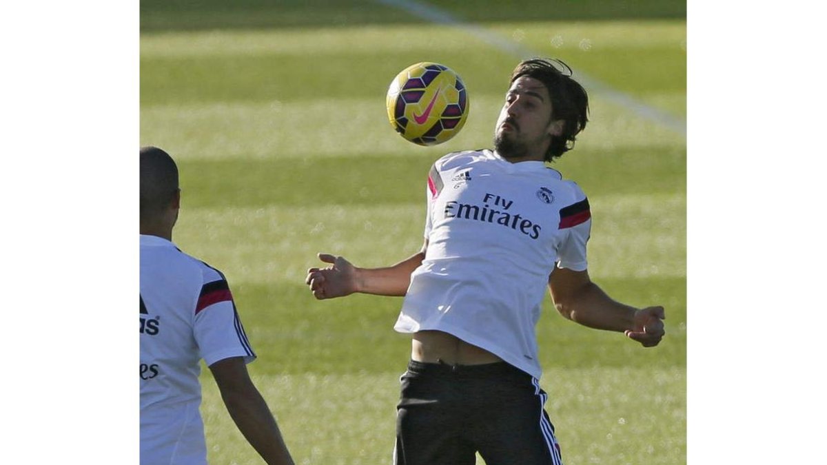 Khedira, en un entrenamiento del Madrid.
