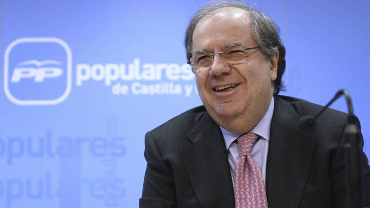 Herrera, en el encuentro con los medios con motivo del XIII Congreso Autonómico que se celebra el 1 de abril en Valladolid. N. GALLEGO