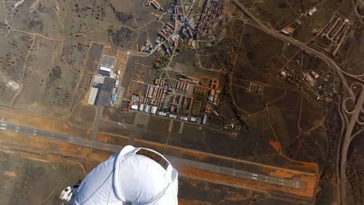 Vista de La Virgen del Camino desde un globo estratosférico. ZERO2INFINITY