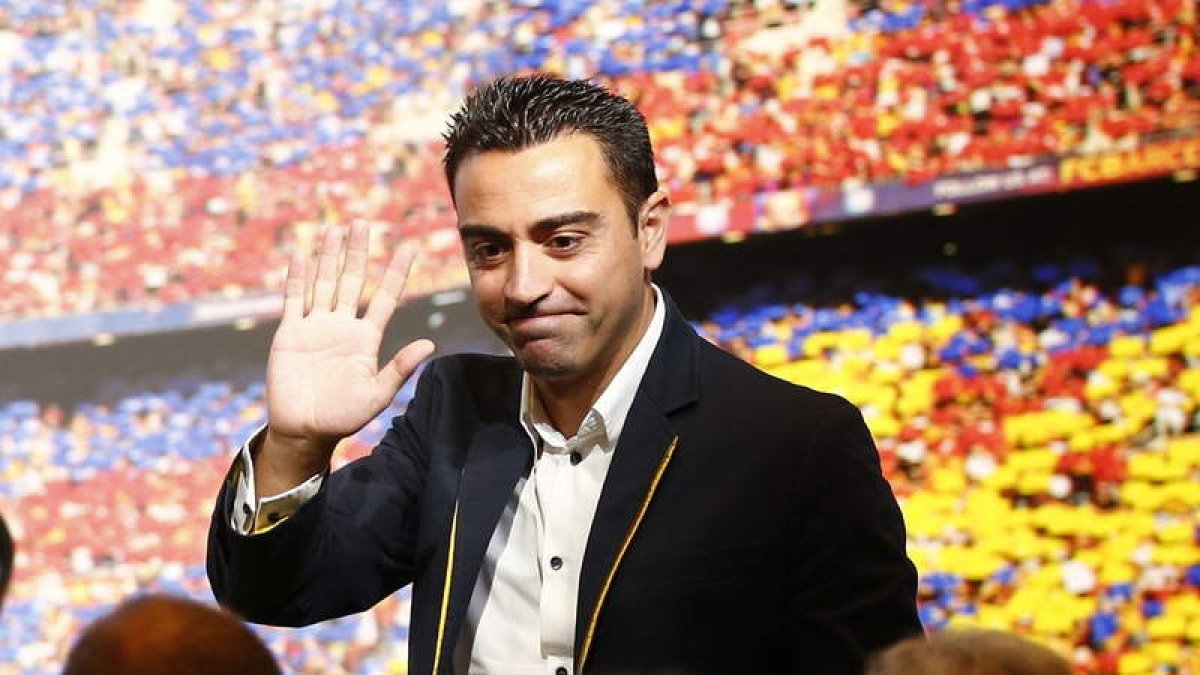 Xavi se emocionó en su despedida como culé