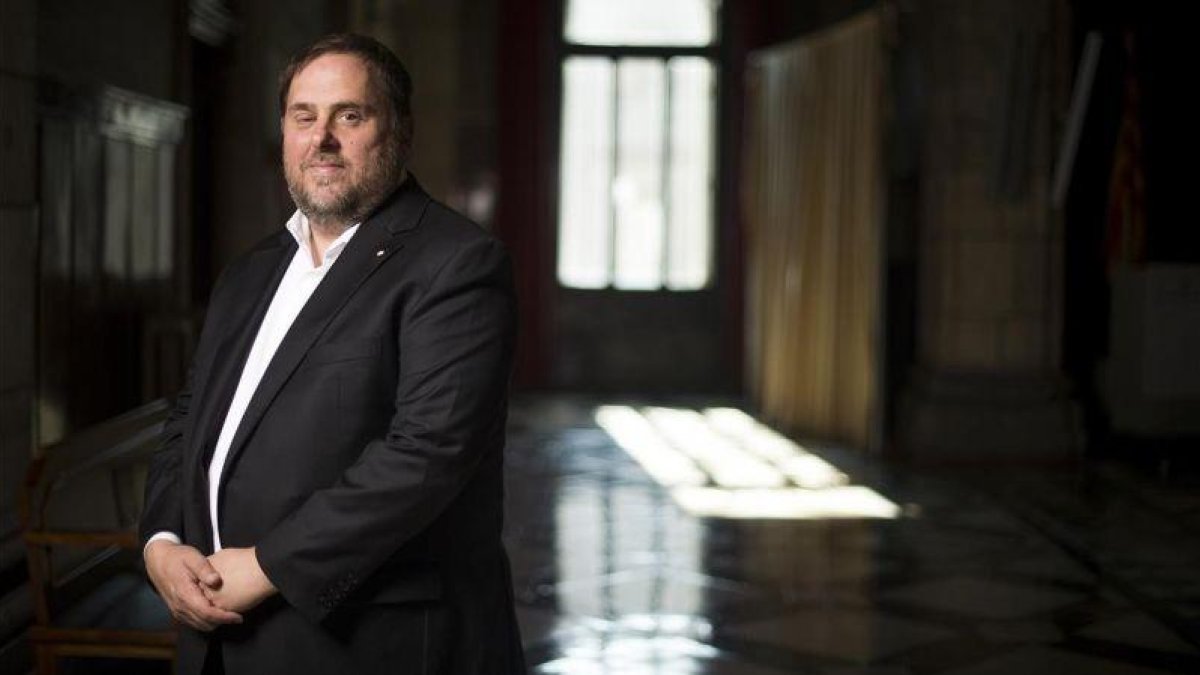 Junqueras, cuando era vicepresidente de la Generalitat, en el Palau, el 20 de septiembre del año pasado.