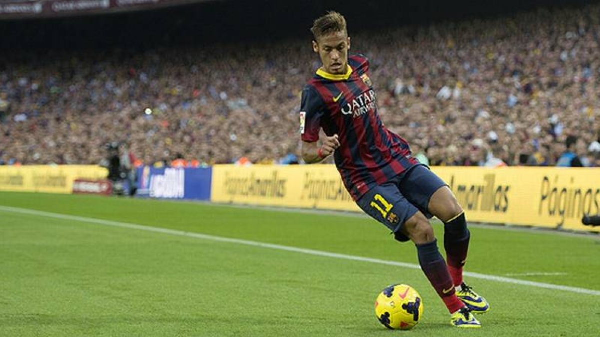 Neymar, durante un partido en el Camp Nou.