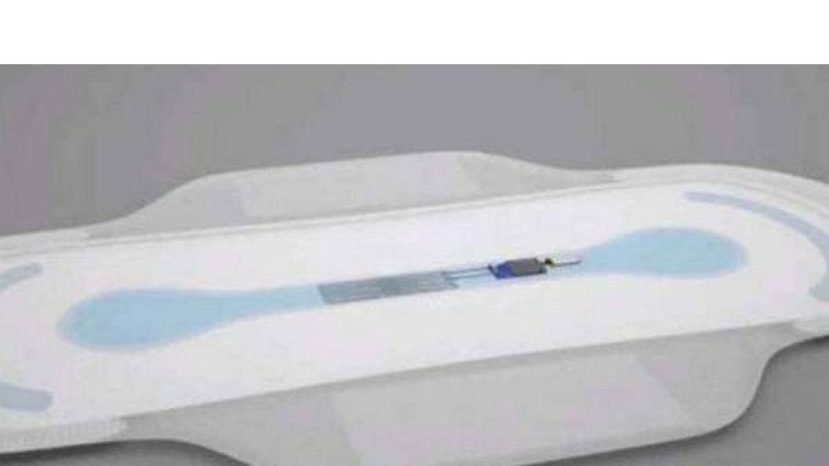 Prototipo de la nueva compresa que detectará enfermedades ginecológicas.