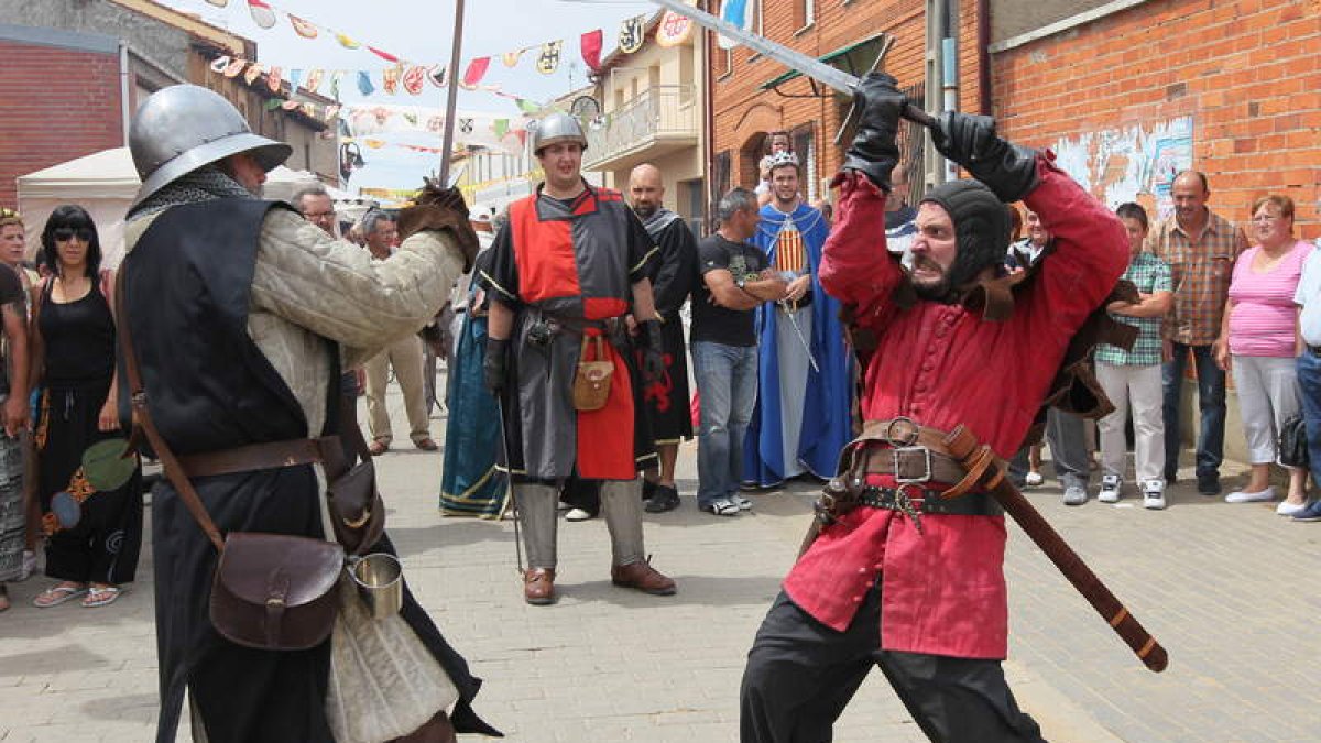 Un momento de la recreación de la batalla, uno de los actos principales de la feria..