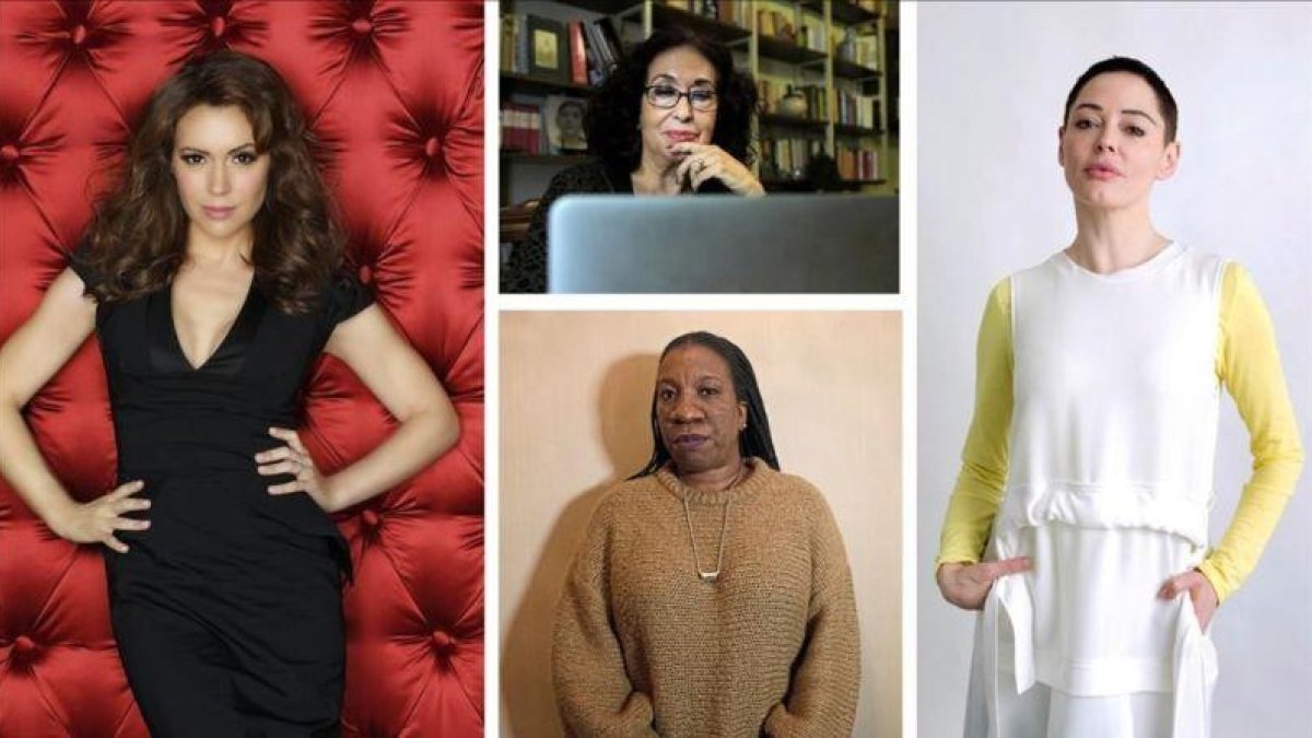 Alissa Milano, Rose McGowan, Lidia Falcón y Tarana Burke.