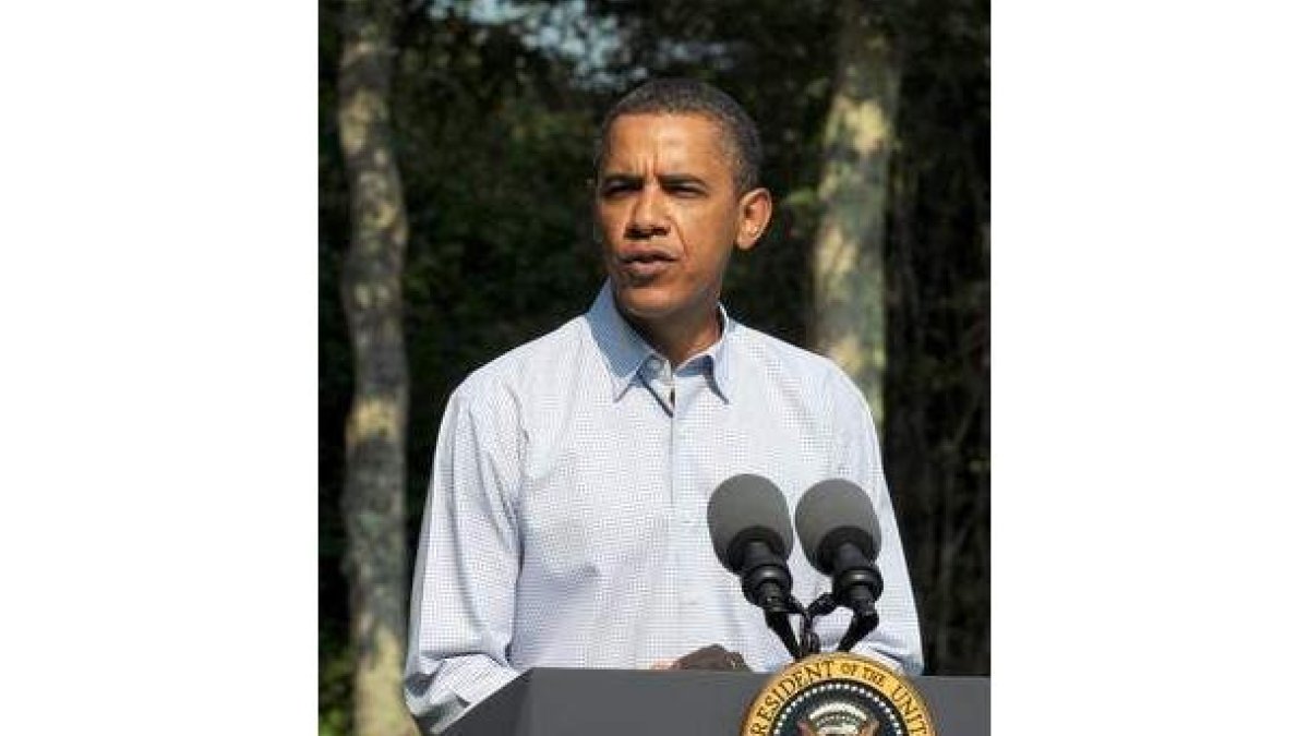 Obama habló ayer tras la muerte de Kennedy.