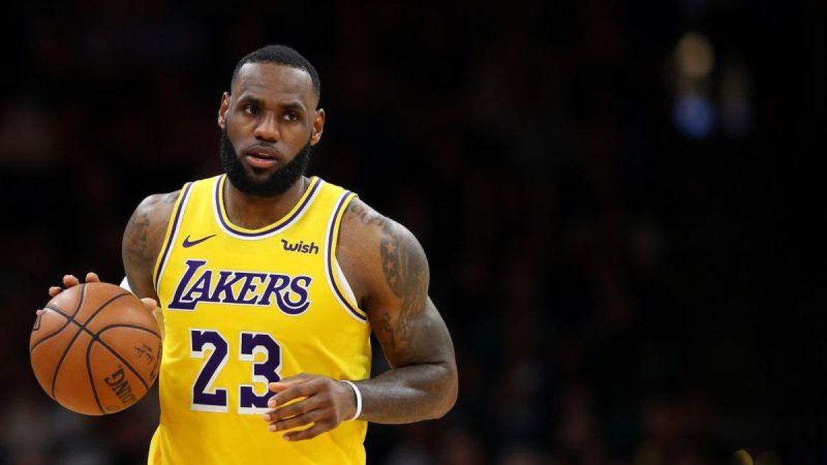 Lebron James, en su último partido con los Lakers.