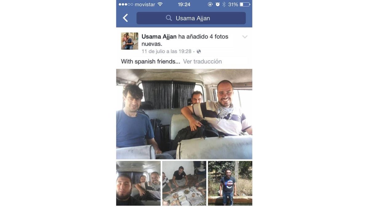 Facebook del guía de los tres periodistas. Usama Ajjan publicó varias fotos del viaje