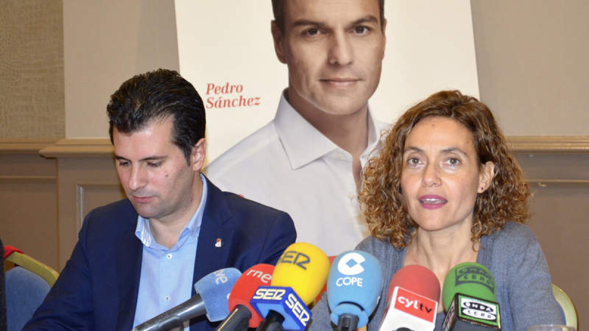 Tudanca y Batet, ayer, en Palencia.