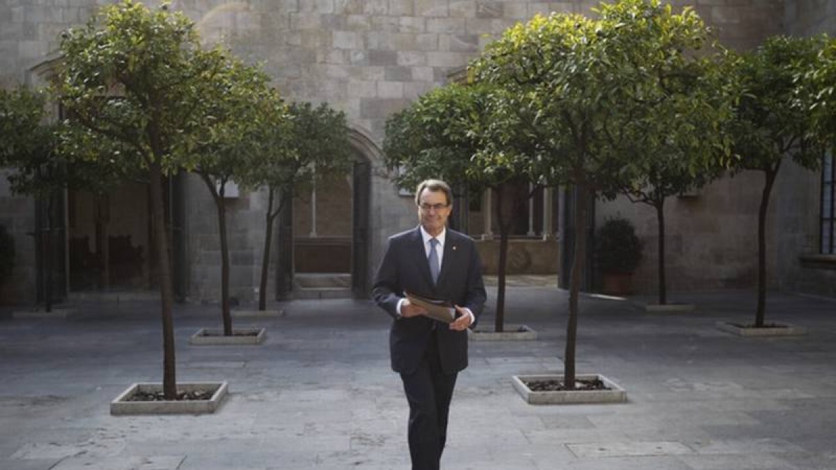 Artur Mas llega al Palau para la reunión del Consell Executiu, este martes.