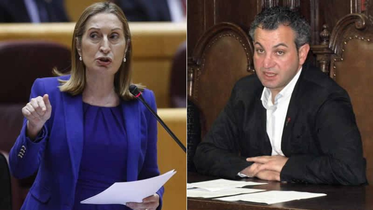 La ministra Ana Pastor, ayer durante su intervención en la Cámara Alta, y el senador leonés Nicanor Sen.