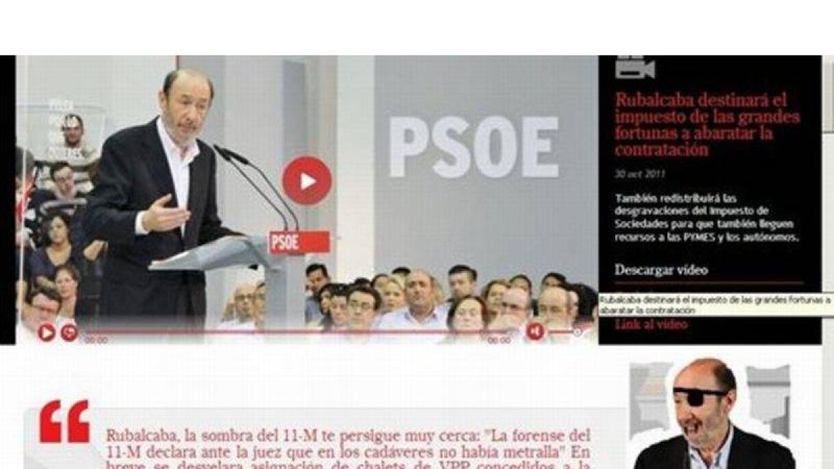 Web de Rubalcaba saboteada por Anonymous.