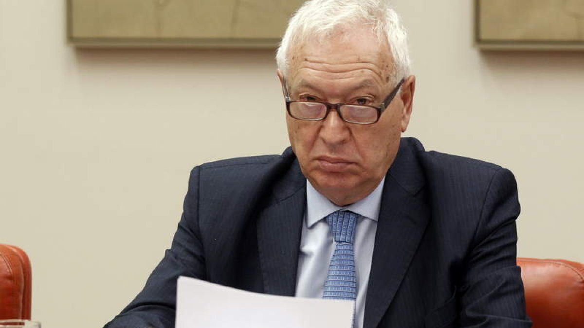Margallo, en la comisión de ayer en el Congreso.