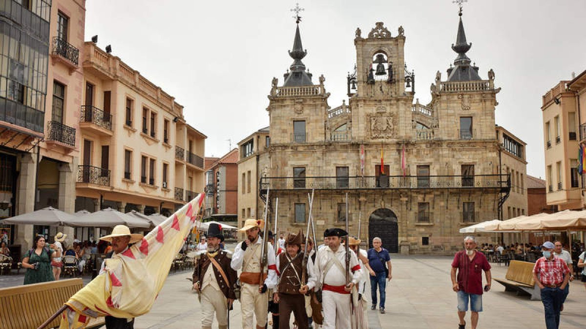 Un momento de la recreación en la plaza Mayor. DANIEL PISABARRO