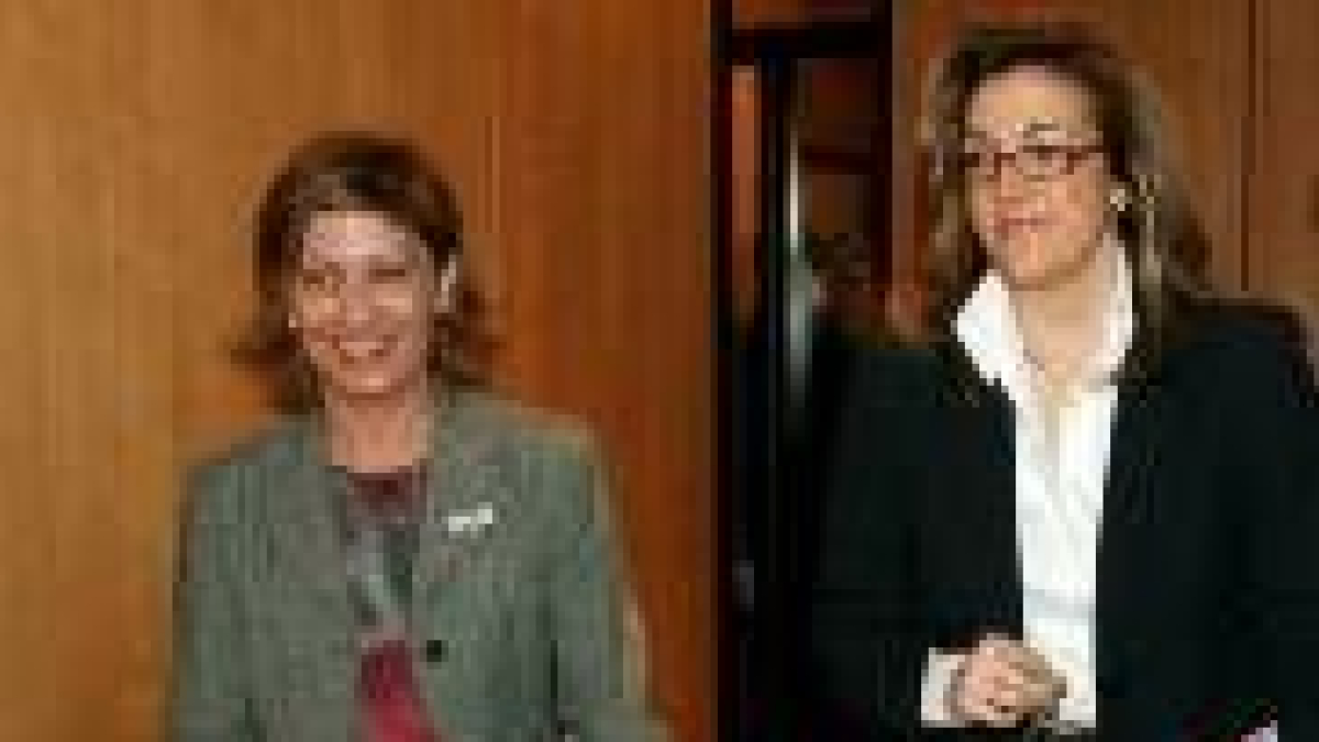Elena Espinosa, junto a la diputada socialista Soraya Rodríguez