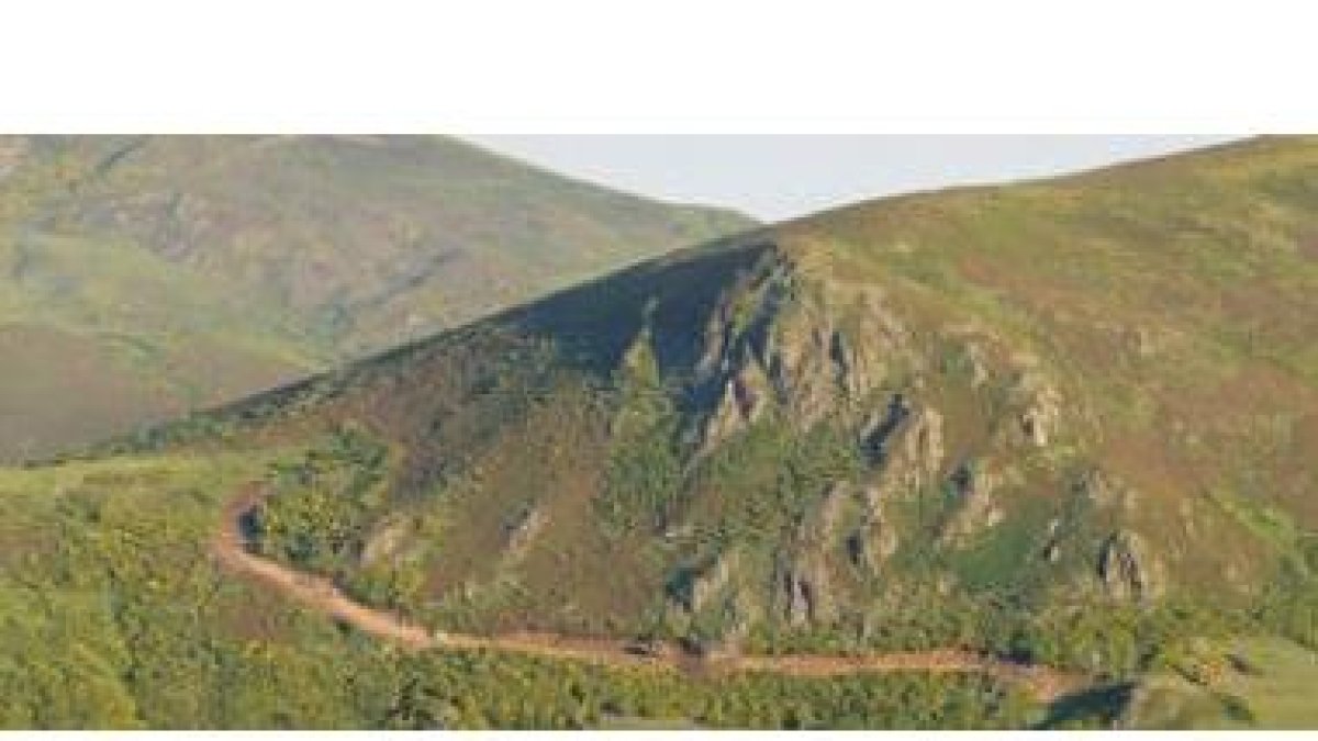Imagen del trazado de la pista forestal de doce metros de anchura que estaba ejecutando la MSP.