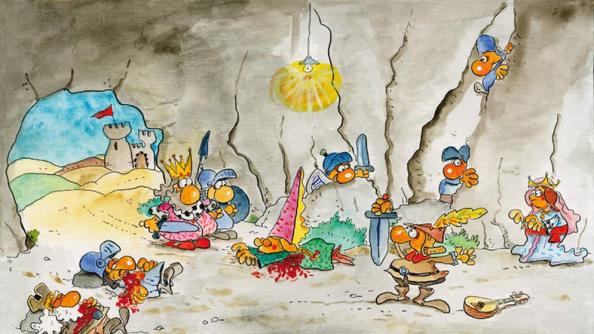 Algunos de los dibujos de Fer para la edición de ‘La venganza de don Mendo’ fijada por Luis Alberto de Cuenca que publica esta semana la editorial Reino de Cordelia