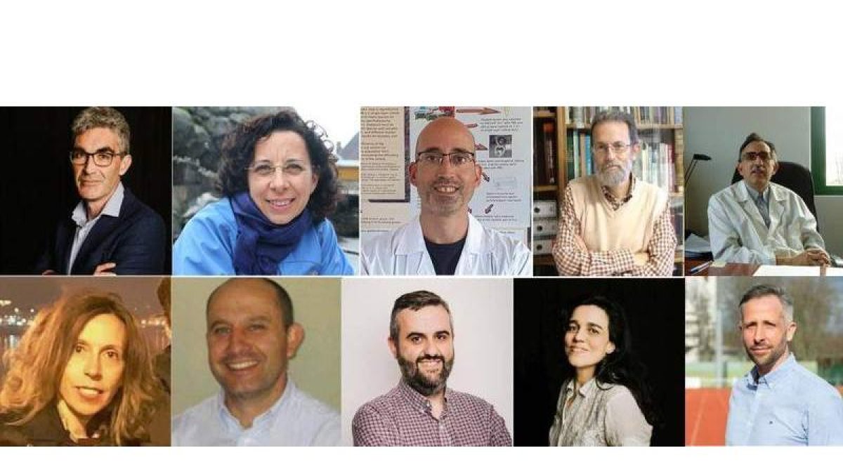 Fila superior: de izda a dcha: Robert O’Dowd, Leonor Calvo, Felipe Martínez, Javier González, Juan Francisco Martín. Fila inferior: de izda a dcha: Marta Otero, Secundino López, Avelino Álvarez, Elba Mauriz y Daniel Boullosa. dl