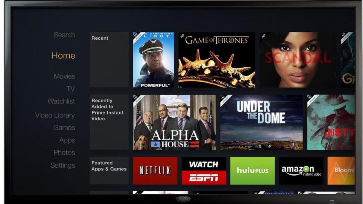 Fotomontaje de Amazon con diferentes productos audiovisuales que se comercializan a través de plataformas de televisión por internet.