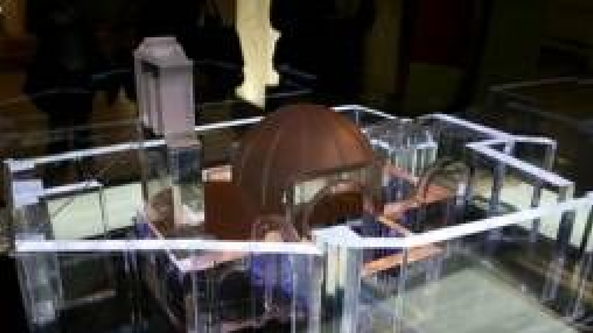 Maqueta de Palat que puede verse en el interior de esta iglesia