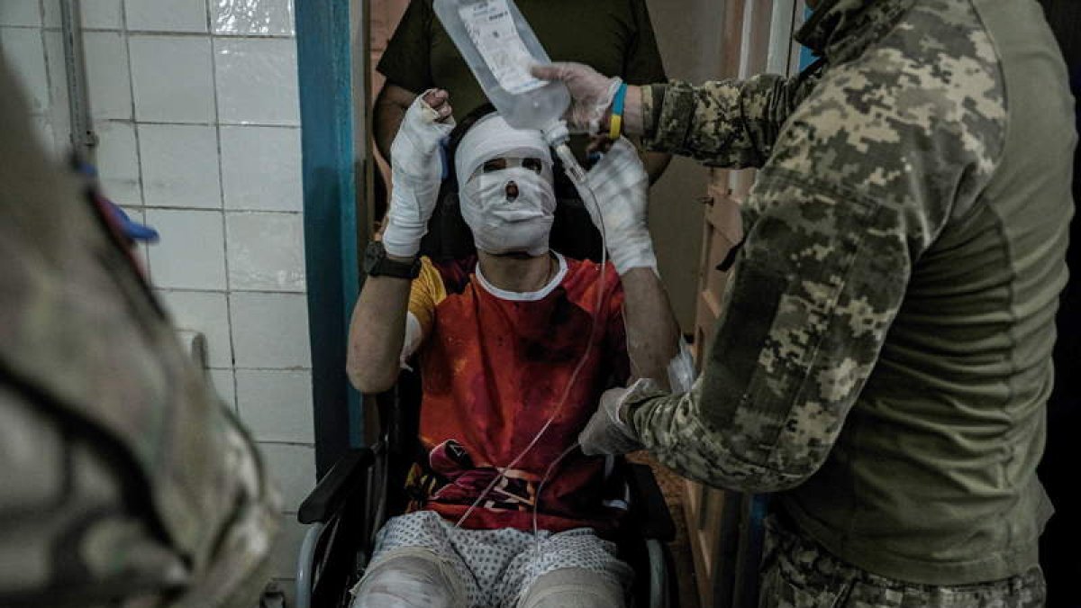 Imagen de un hospital de heridos ucranianos por la guerra. MARÍA SENOVILLA