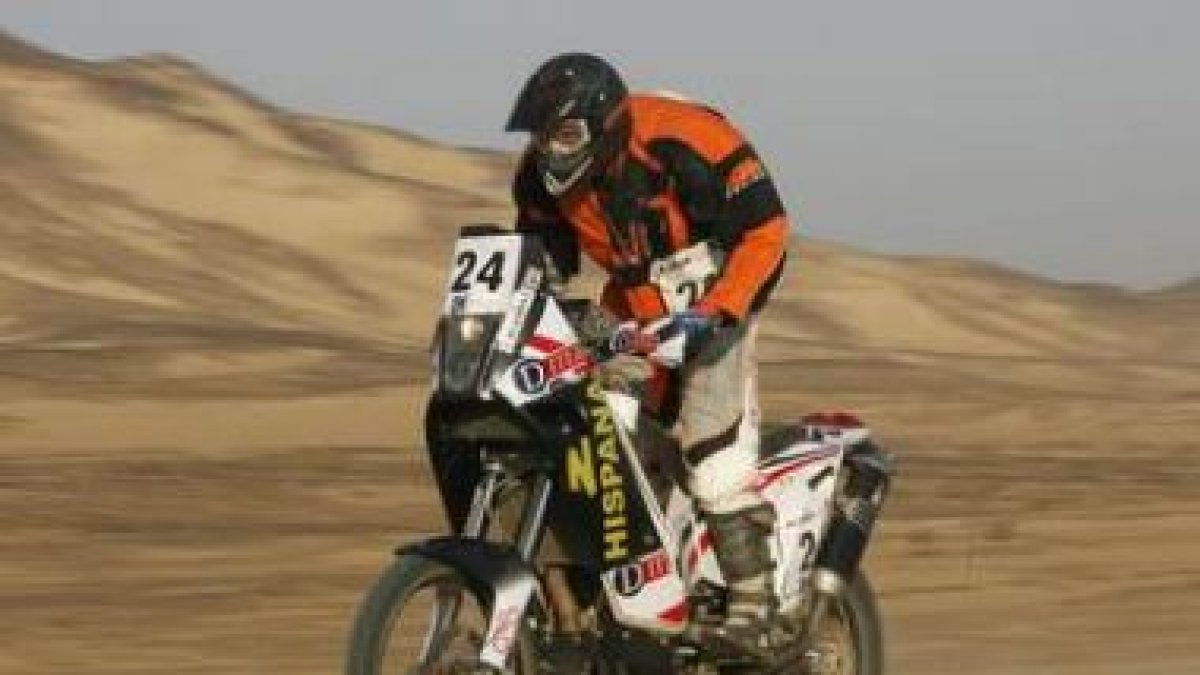 José Ramón Gutiérrez (KTM) durante la segunda etapa de los Faraones entre Baharija y Dakhla.